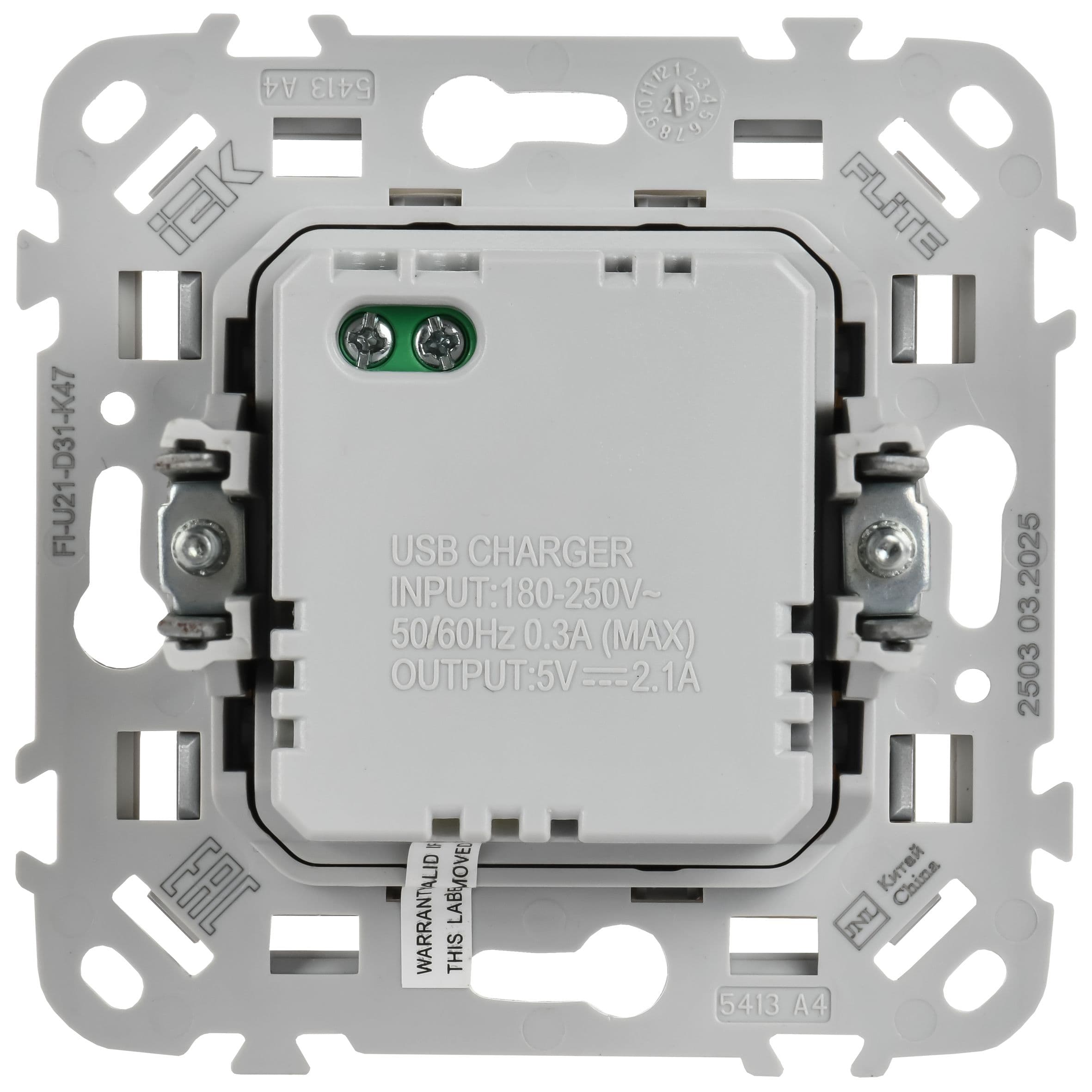 IEK FLITE Алюминий Розетка USB A+A 31А — миниатюра 3