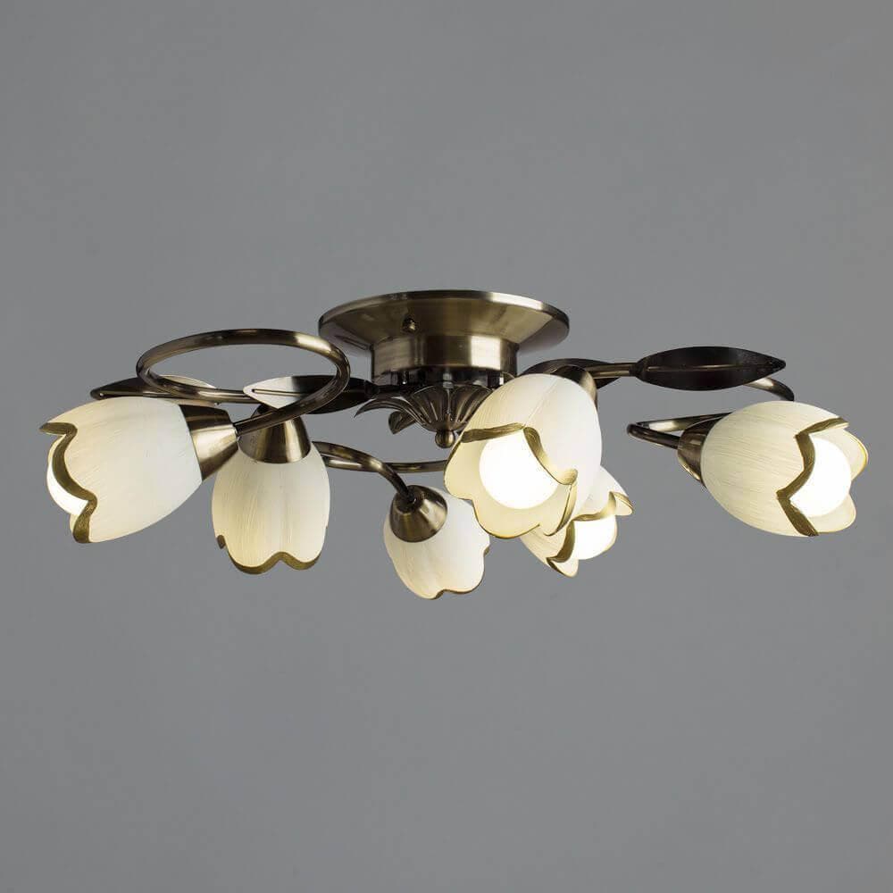 Arte Lamp Perce Бронза/Белый Светильник потолочный 6x60W 6xE14 A6061PL-6AB — миниатюра 5