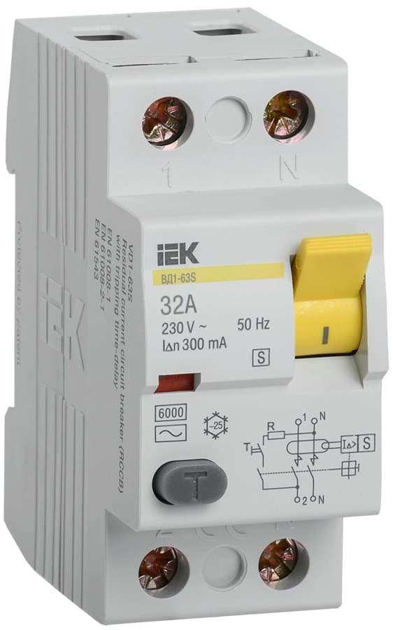 IEK KARAT Выключатель дифференциальный ВД1-63S 2Р 32А 300мА — миниатюра 1