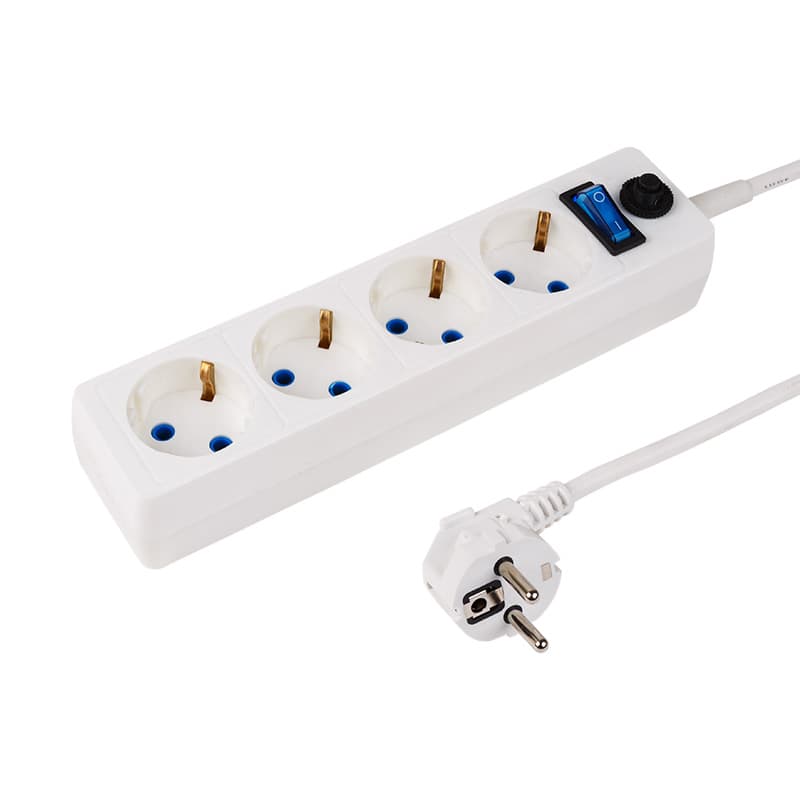 PROconnect Сетевой фильтр STANDARD 4 гнезда, 3 м, 3х0.75 мм², с/з + автовыкл., белый 11-7228