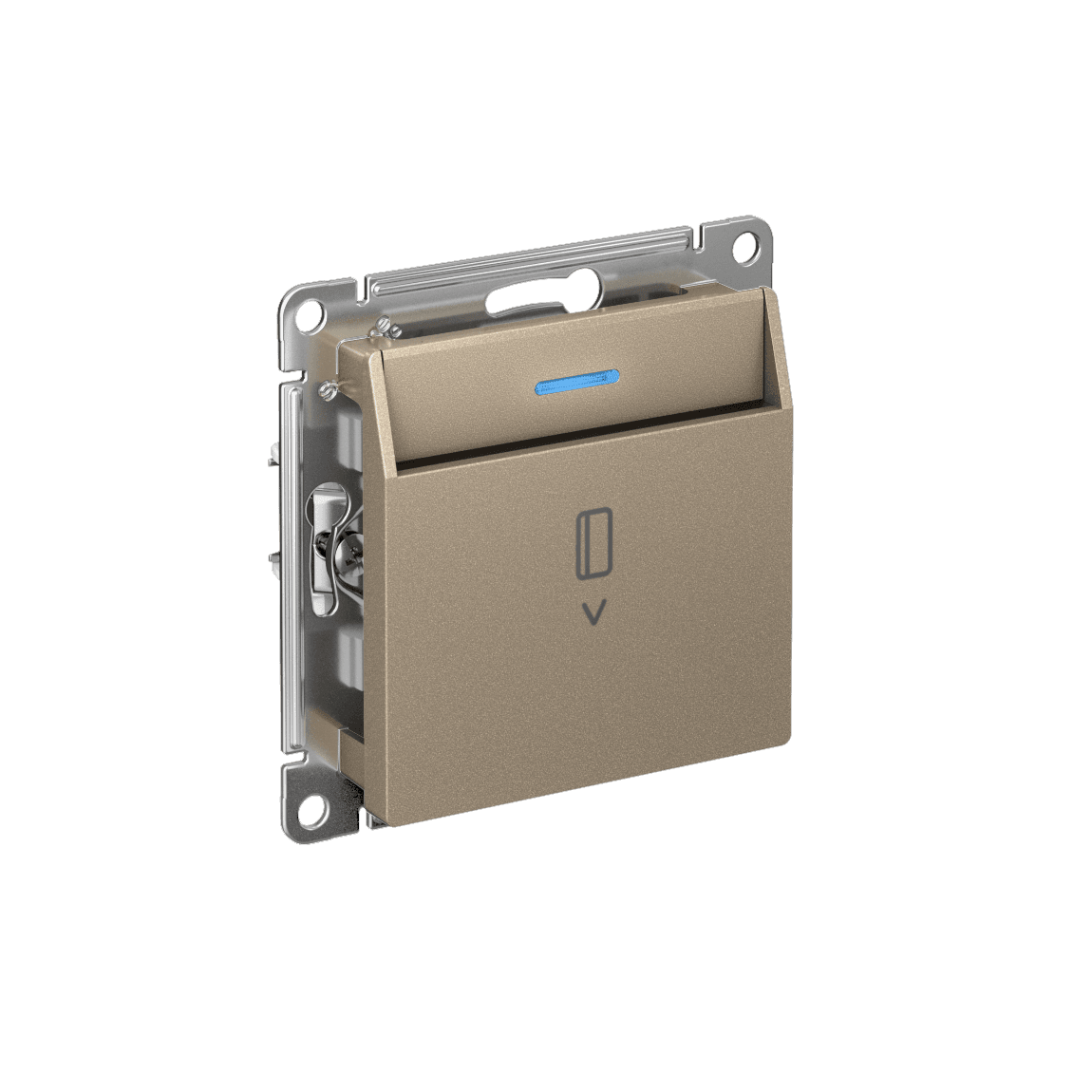Systeme Electric AtlasDesign Шампань Выключатель карточный с подсветкой, 10А, без задержки отключения, механизм — миниатюра 2
