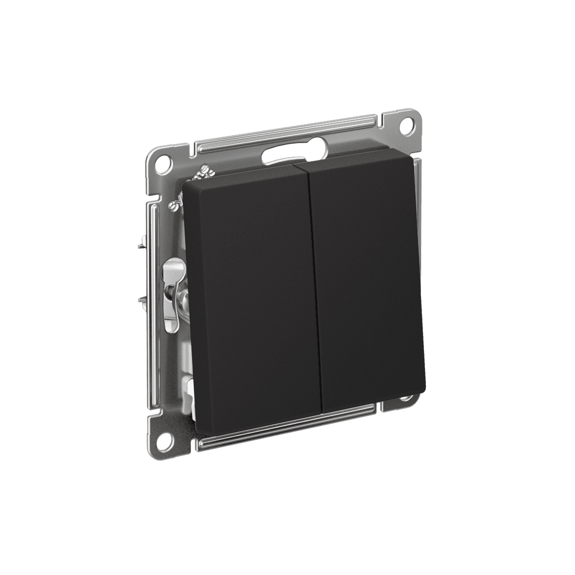 Systeme Electric AtlasDesign Карбон Выключатель 2-клавишный, сх.5, 10АХ, мех., быстрозажим. клем.