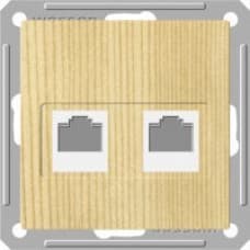 Systeme Electric Wessen 59 Сосна Розетка 2-ая ТЛФ + компьютерная 5е (RJ11+RJ45) — миниатюра 3