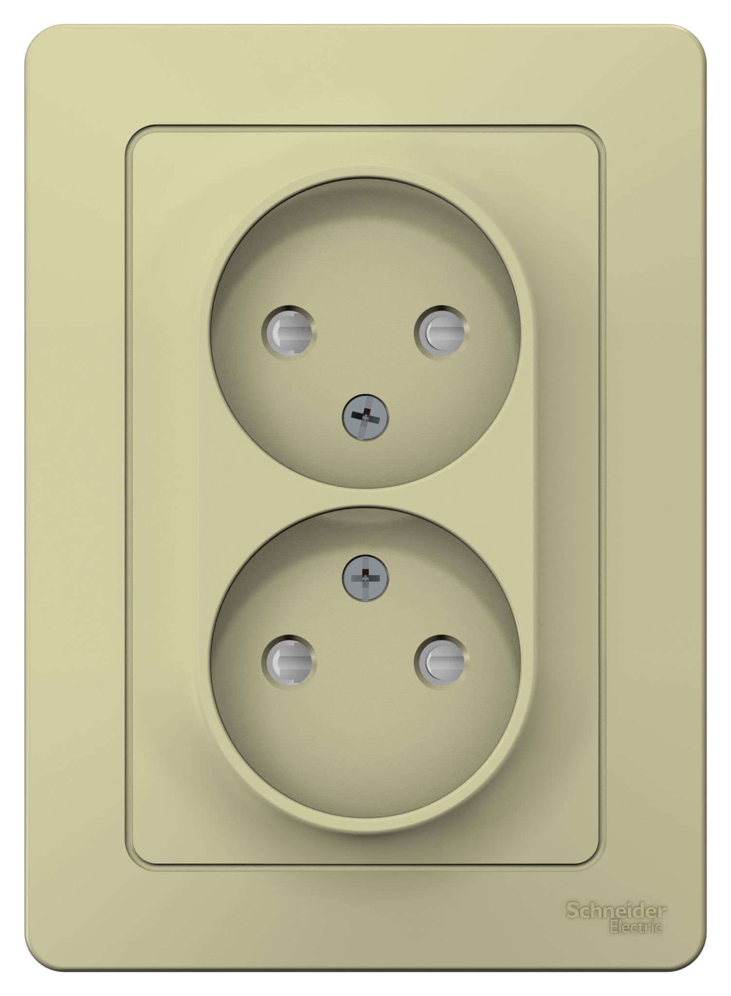 Systeme Electric Blanca внутр Беж Розетка 2-ая б/з со шторками, 16А, 250В — миниатюра 2
