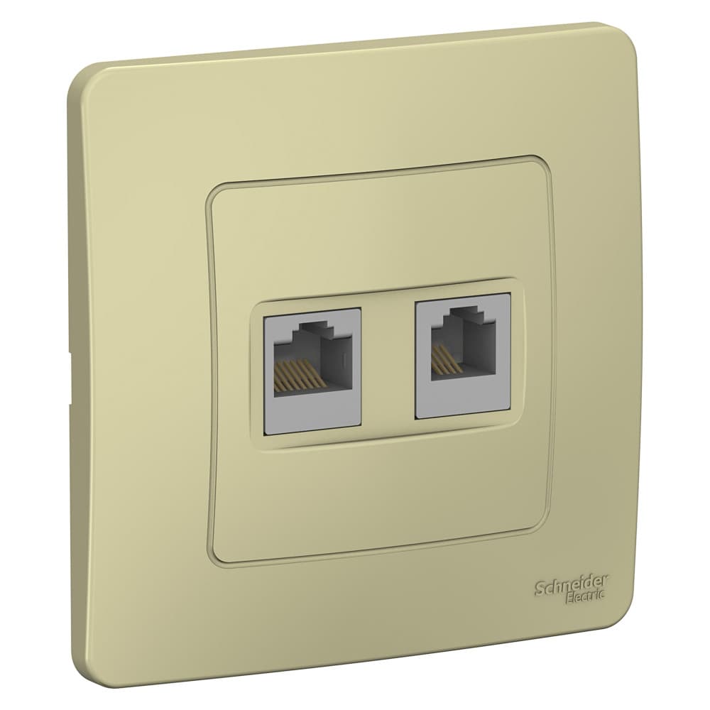 Systeme Electric Blanca внутр Беж Розетка 2-ая: компьютерная RJ45, кат.5E + телефонная RJ11