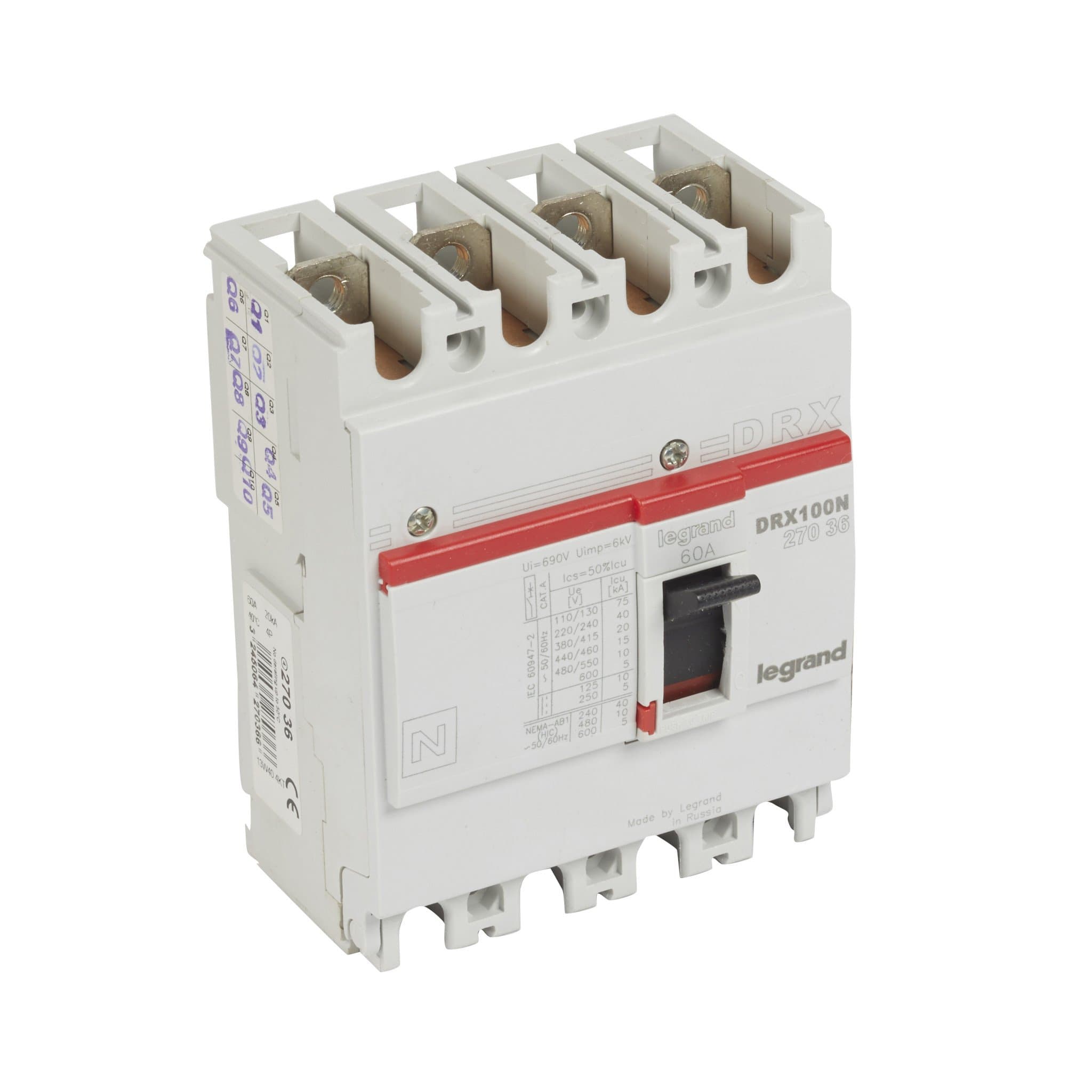 Legrand DRX125 фиксированный 4P 60А 20кА 027036 — миниатюра 1