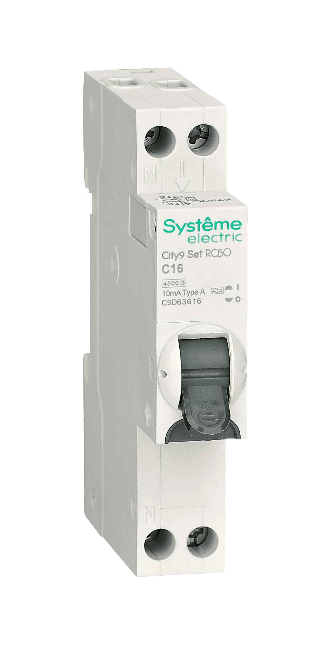 Systeme Electric City9 АВДТ 1П+Н C16 4500A 10мА A 18мм