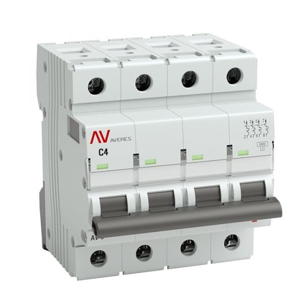 EKF Averes AV-10 Автоматический выключатель (С) 4P 4А 10kA mcb10-4-04C-av