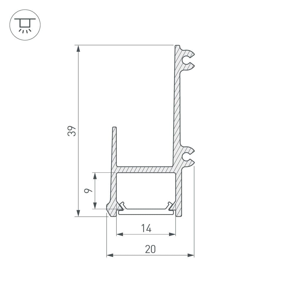 Arlight Профиль ALM-EDGE-12-2000 ANOD (Алюминий) 026714 — миниатюра 2