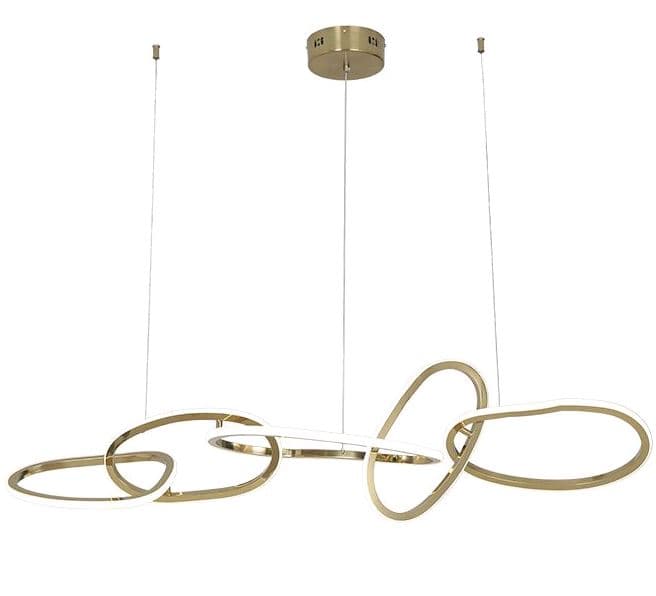 Kink Light 07609-5AL,33 Подвес Сена золото w120*25(размер колец w28*25) h120 Led 45W (3000K) Диаметр потолочной чаши 22см.