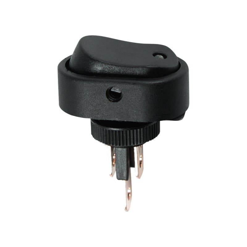 Выключатель клавишный 12V 20А (3с) ON-OFF черный ОВАЛ с зеленой LED подсветкой Rexant 36-2673 — миниатюра 1