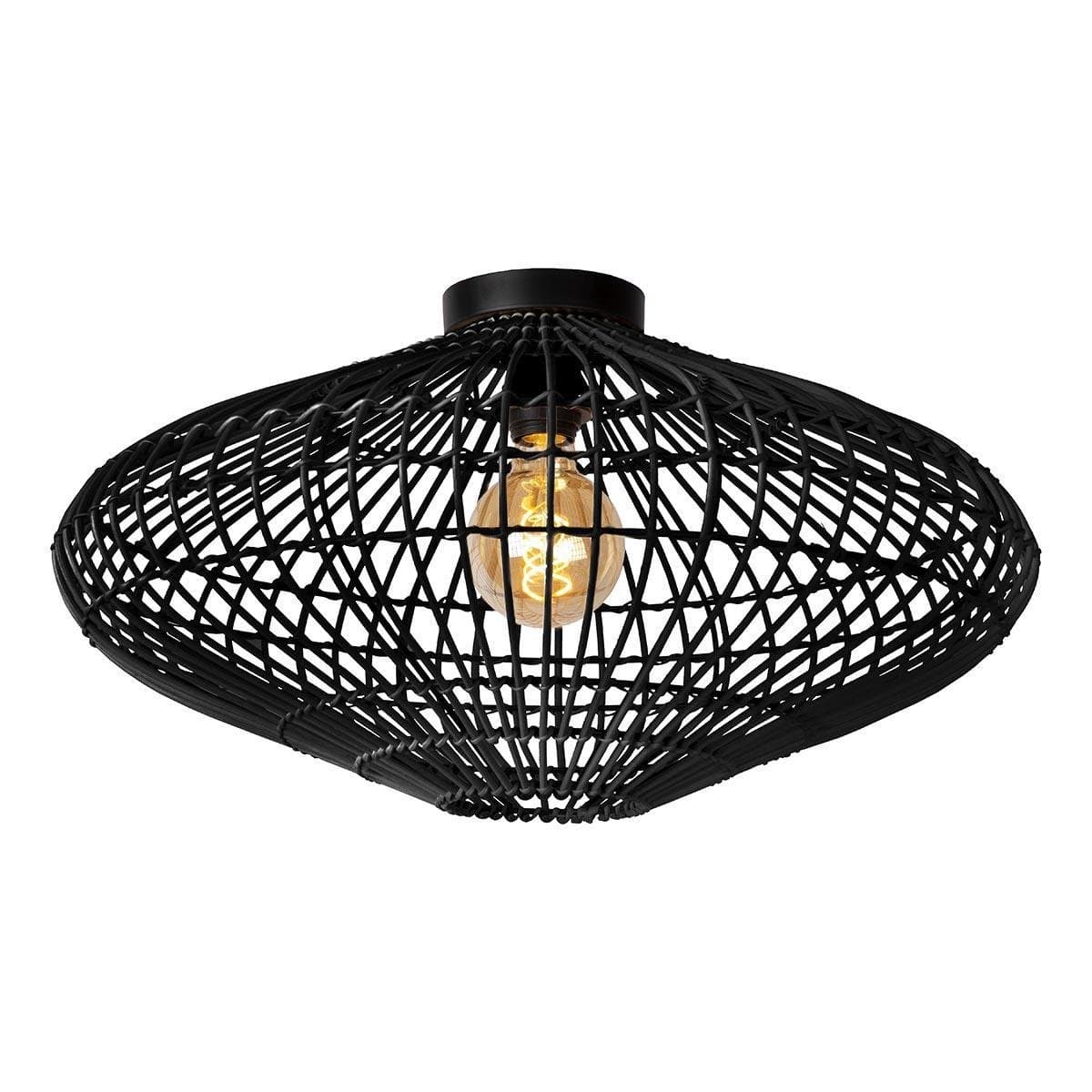 Lucide MAGALI Светильник потолочный Ø 56 cm 1xE27 Black 03135/56/30 — миниатюра 1