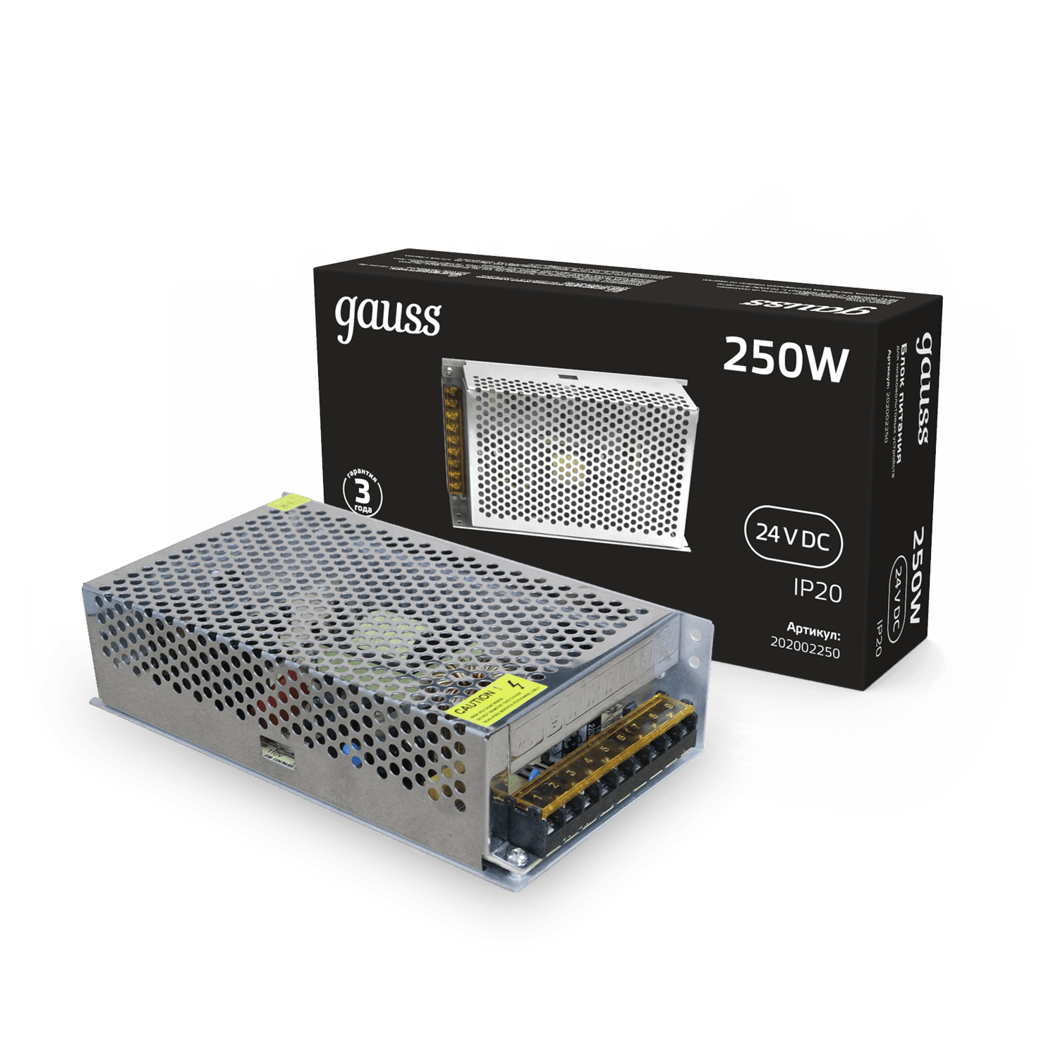 Gauss Блок питания 250W 24V IP20 1/36 202002250 — миниатюра 5