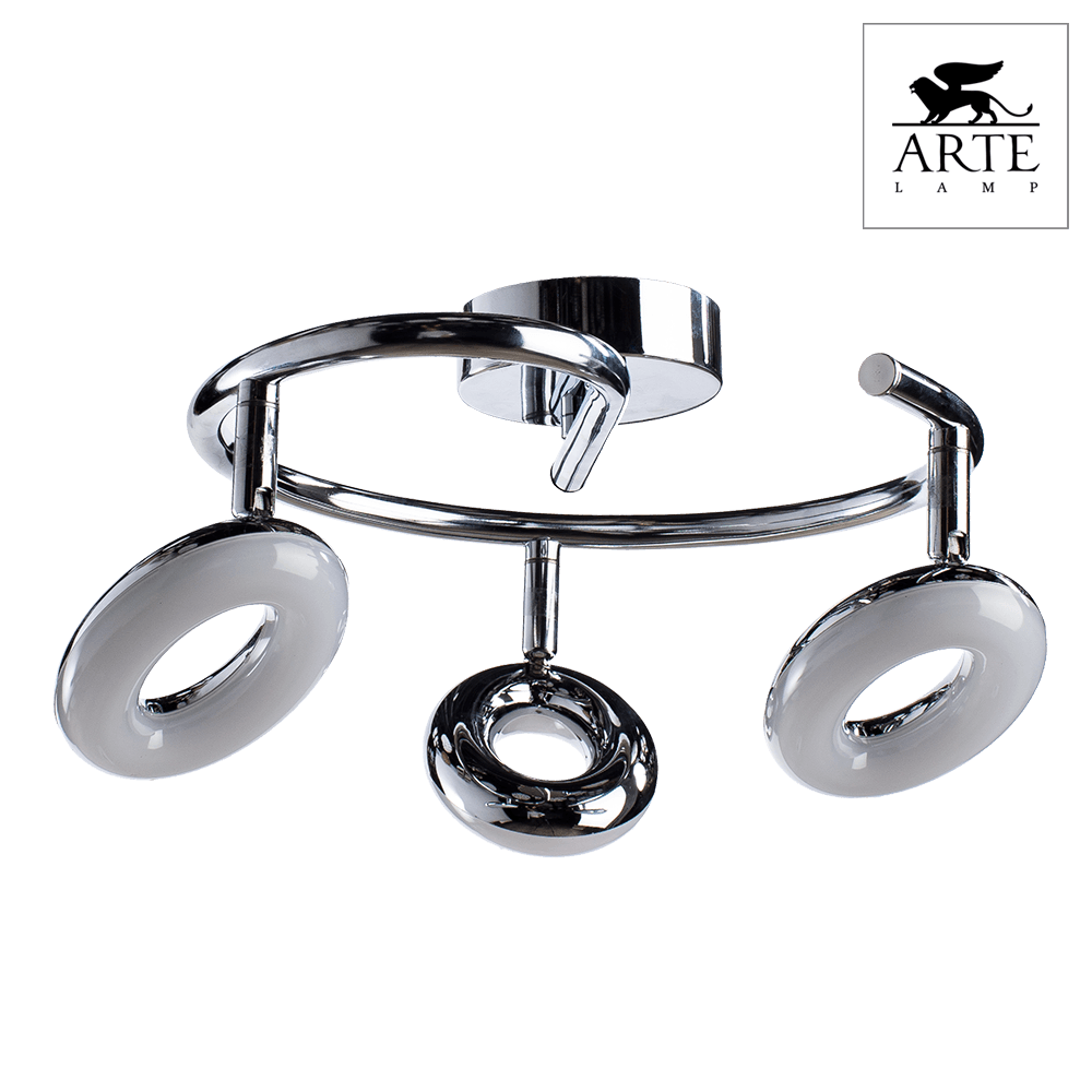 Arte Lamp Ciambella Хром/Белый Спот 3x4W 3xLED 3x320lm A8972PL-3CC — миниатюра 4