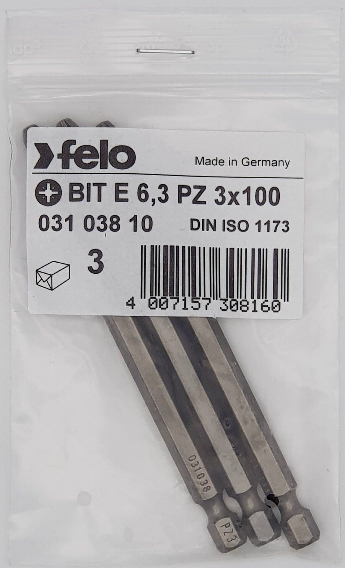 Felo Бита крестовая серия Industrial PZ 3X100, 3 шт 03103810 — миниатюра 2