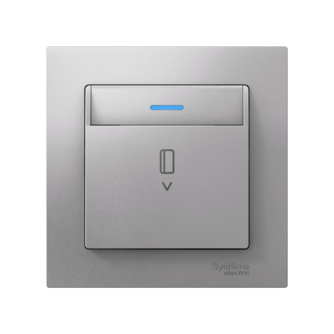 Systeme Electric AtlasDesign Алюминий Выключатель карточный с подсветкой, 10А, без задержки отключения, механизм — миниатюра 3