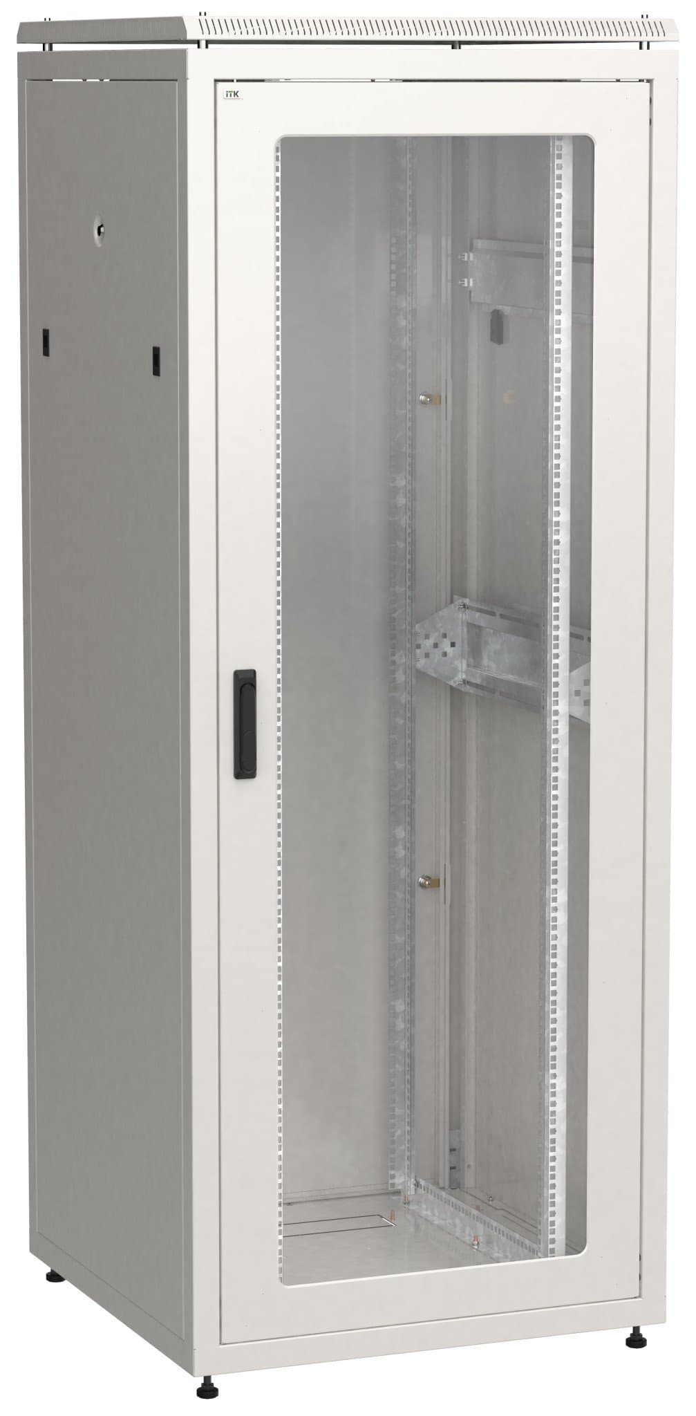 IEK LINEA N ITK 42U 800х800мм стеклянная передняя дверь,, задняяя металлическая серый LN35-42U88-GM