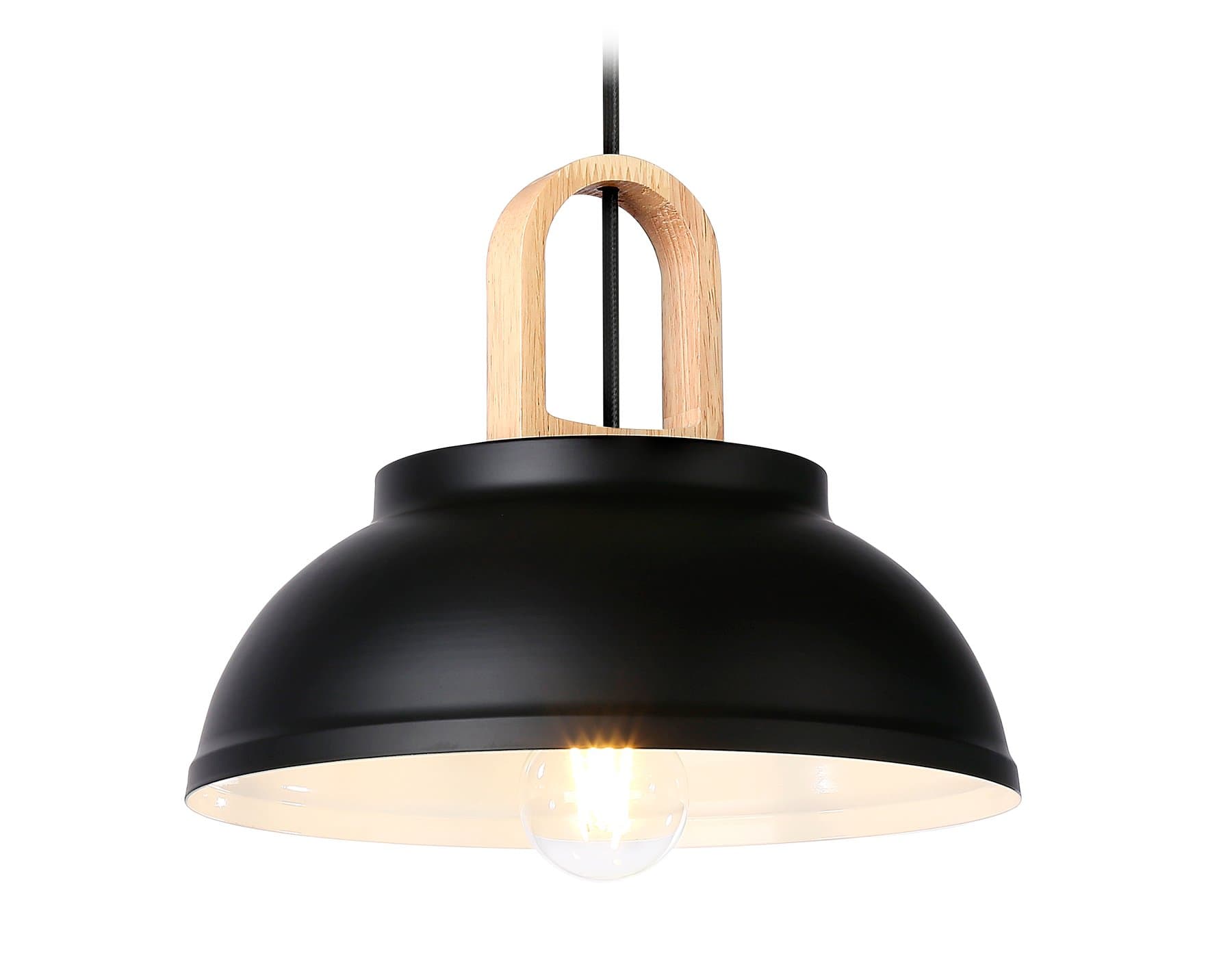 Ambrella Подвесной светильник в стиле лофт TR8192 BK/LW черный/светлое дерево E27 max 40W D290*900