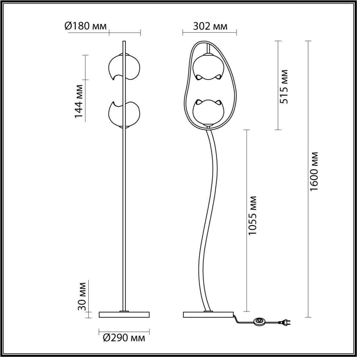 Odeon Light 4873/2F MODERN ODL_EX22 47 золотой/белый/стекло Торшер E14 2*40W WATERLILY — миниатюра 3