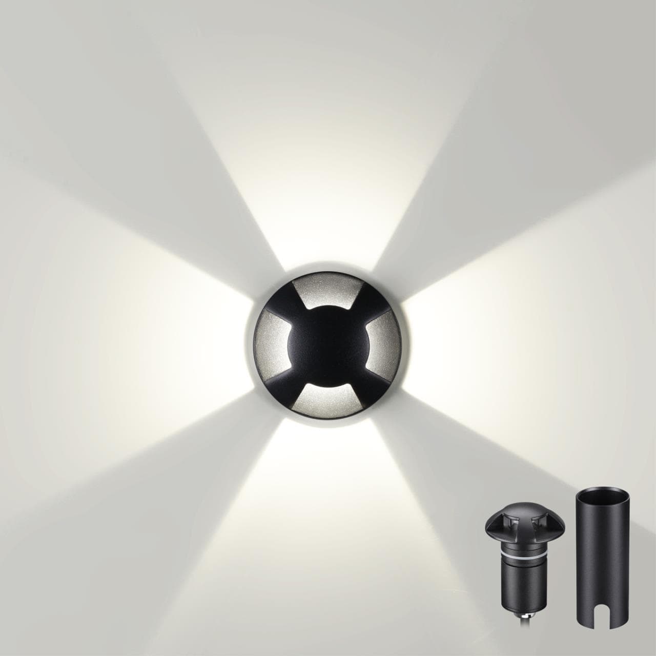 Odeon Light 6662/3GL NATURE ODL24 черный/металл Встраиваемый грунтовый светильник IP67 LED 3W 4000K 12V/24V WALD