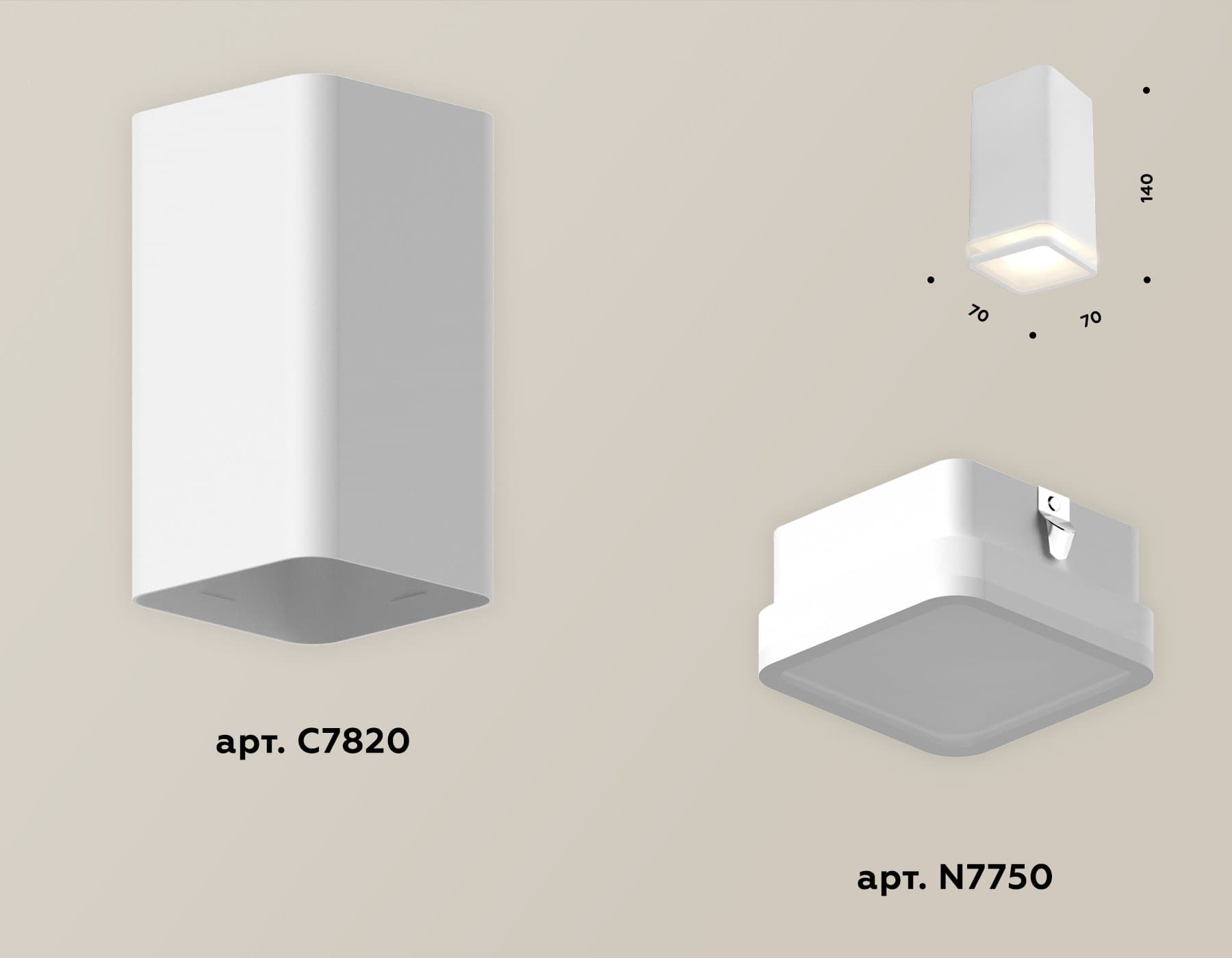 Ambrella Комплект накладного светильника с акрилом XS7820020 SWH/FR белый песок/белый матовый MR16 GU5.3 (C7820, N7750) — миниатюра 3