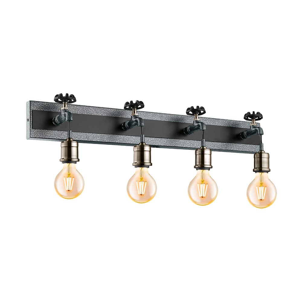 Eglo 49104 Бра СOLDCLIFF, 4х60W (E27), L750, H175, A155, сталь, cеребряный состаренный, черный/сталь