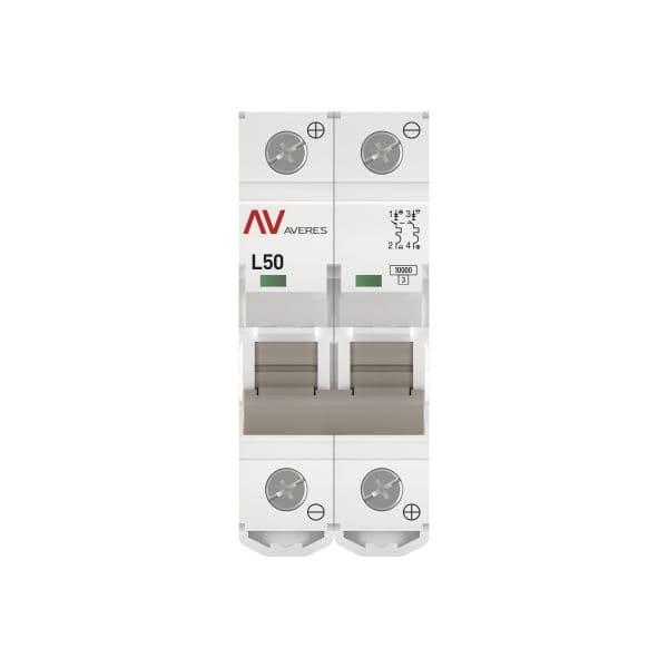 EKF Выключатель автоматический AV-10 DC 2P 50A (L) 10kA AVERES — миниатюра 3