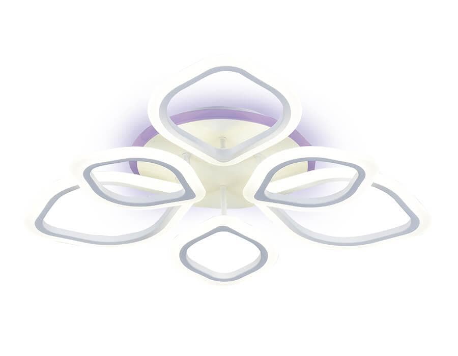 Ambrella Потолочный светодиодный светильник с пультом и RGB подсветкой FA516/3+3 WH белый 126W+7W 700*700*120 (ПДУ РАДИО 2.4)