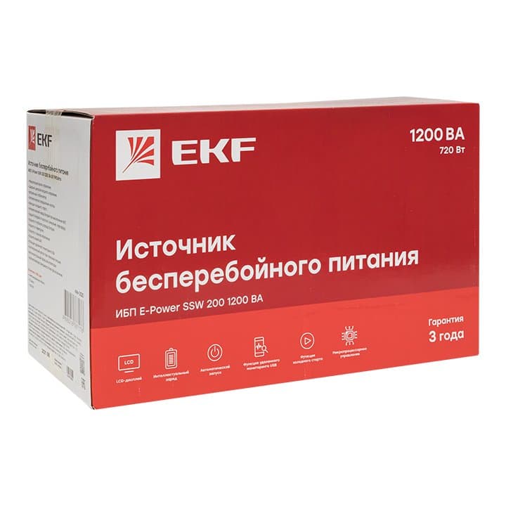 EKF PROxima Источник Бесперебойного питания Линейно-интерактивный E-Power SSW 200 1200 ВА — миниатюра 2