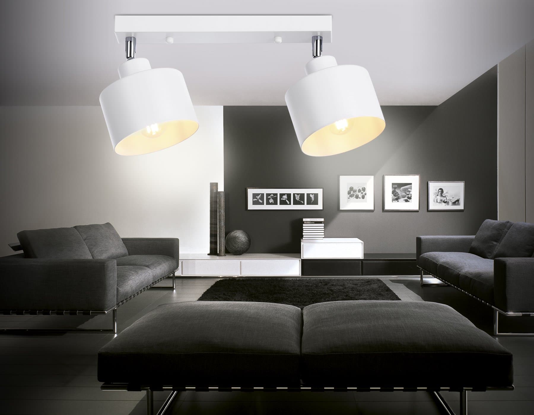 Ambrella Настенно-потолочный спот в стиле лофт TR8141/2  WH белый E27*2 max 40W 340*120*180 — миниатюра 2