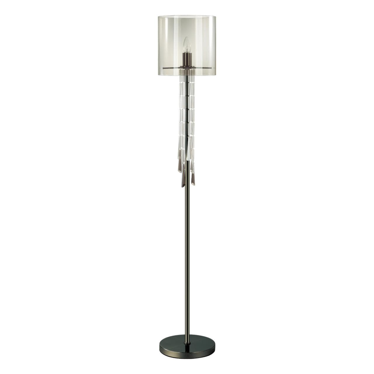 Odeon Light 4890/1F HALL ODL_EX23 43 черный хром/дымчатый/ металл/стекло Торшер E27 1*40W NICOLE