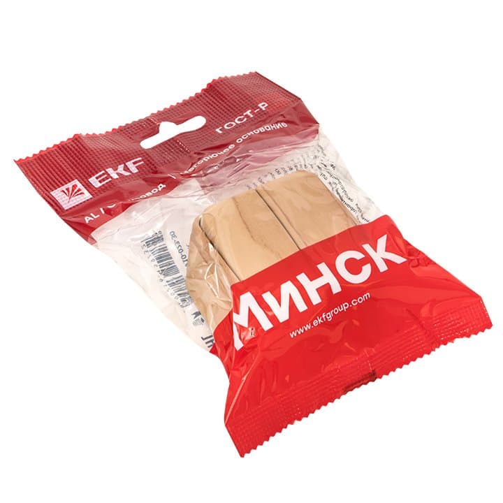 EKF Basic Минск Светлое дерево Выключатель 2-кл, 10А, ОП — миниатюра 5