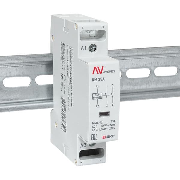 EKF Контактор модульный КМ 25А 2NO 24В АС (1 мод.) AVERES — миниатюра 2