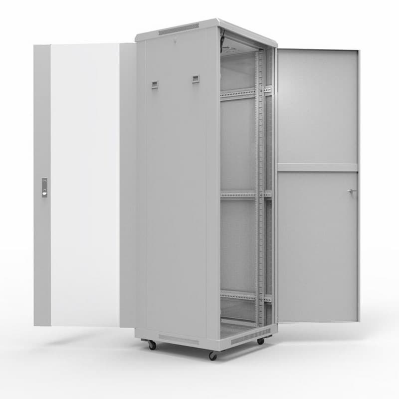 19" Напольный шкаф серии Standart 22U 600х1000 мм, передняя дверь стекло, задняя дверь металл, RAL 7035 (состоит из 3 частей) Rexant 04-2315
