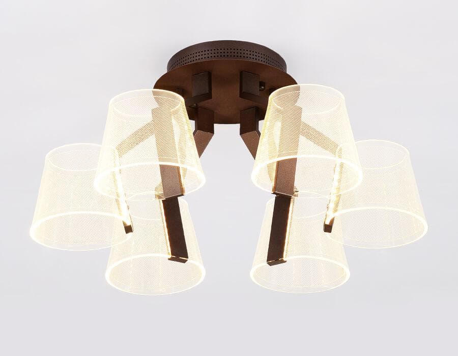 Ambrella Потолочная светодиодная люстра с пультом AK4012/6 CF кофе 72W D600*260 (ПДУ РАДИО 2.4) — миниатюра 4