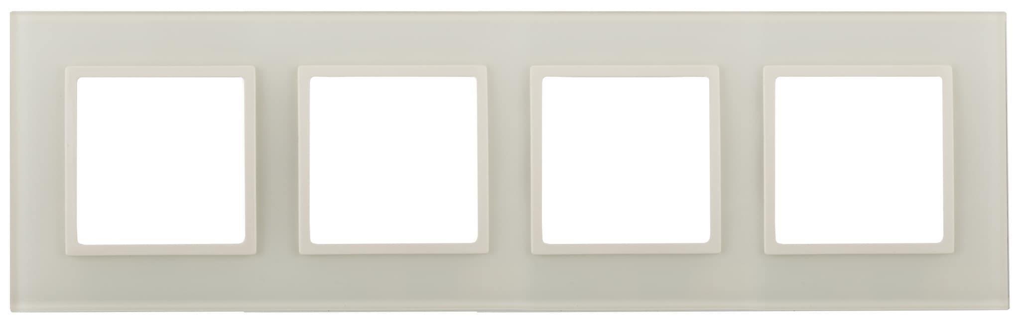 ЭРА 14-5104-02 Elegance Сл.кость/сл.кость Стекло Рамка 4-ая