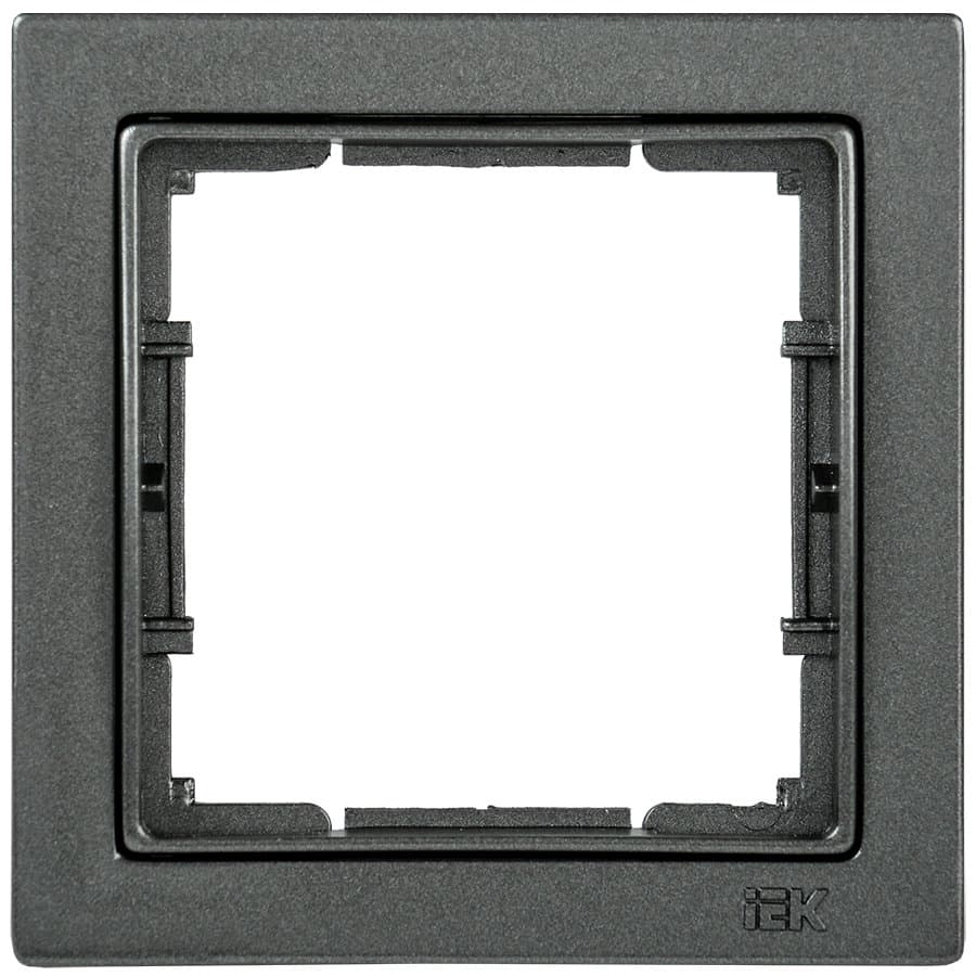 IEK РУ-1-БА Рамка одноместная квадратная BOLERO Q1 антрацит EMB12-K95-Q1