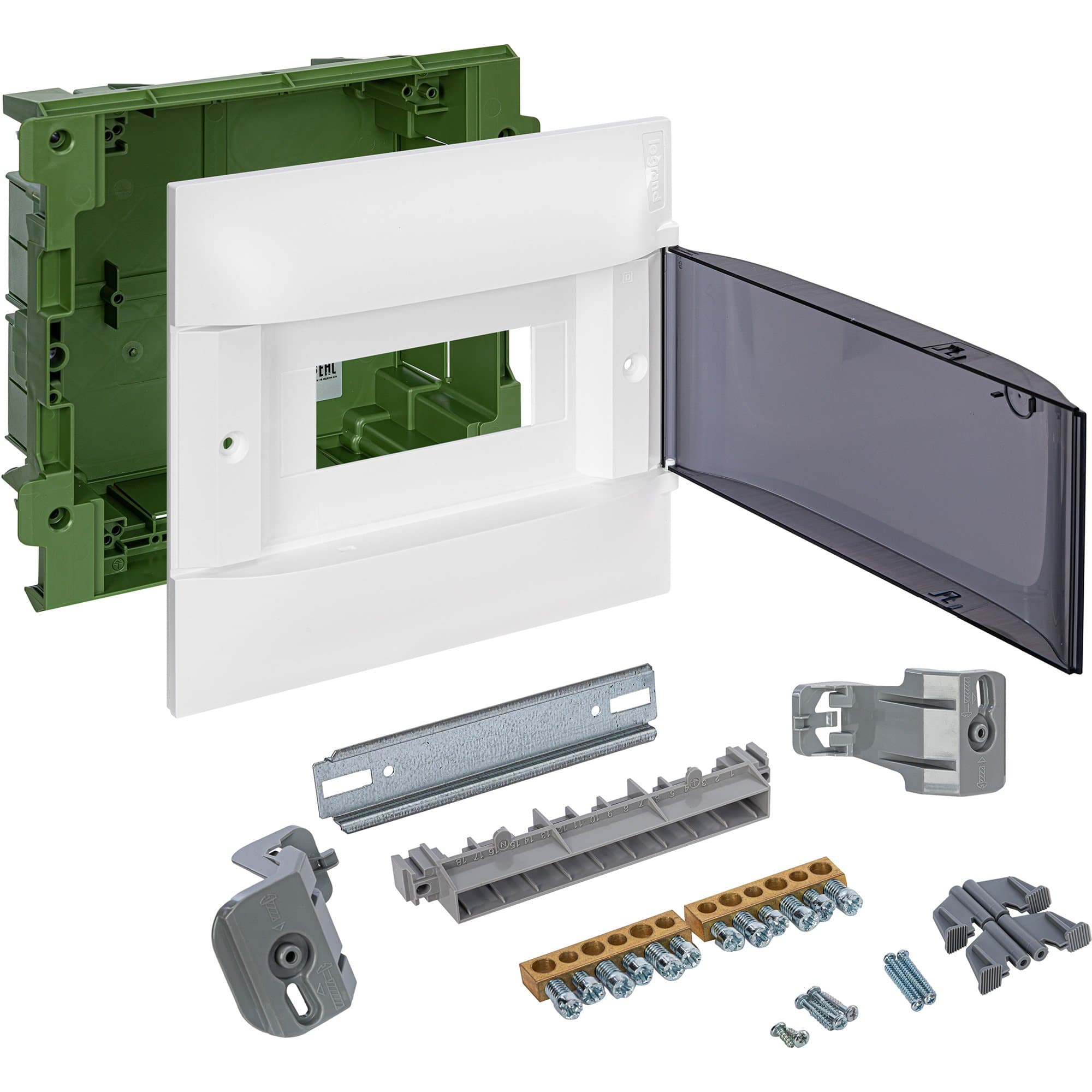 Legrand Practibox S Пластиковый щиток Встраиваемый (в полые стены) 1X8 Дымчатая дверь 134578 — миниатюра 5