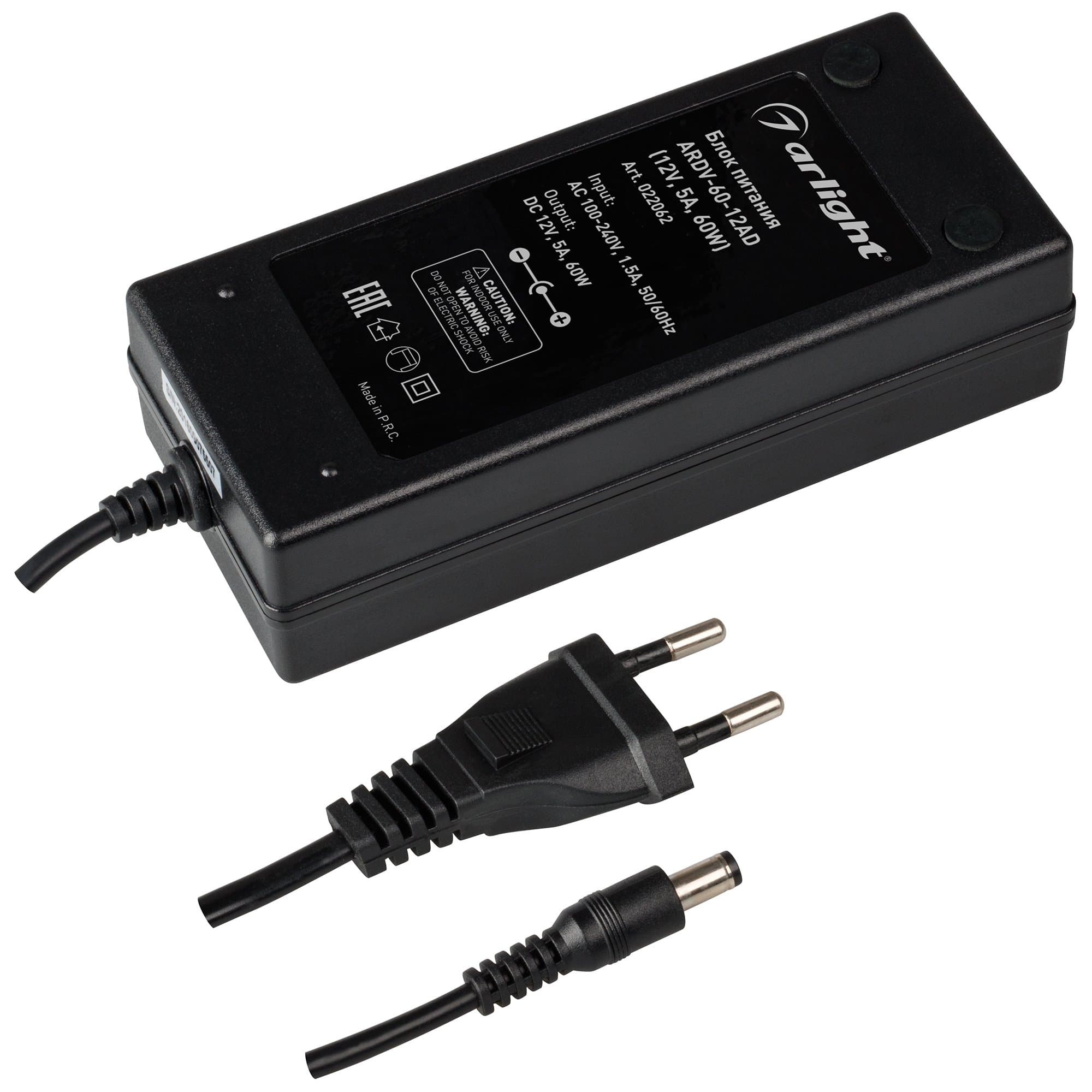 Arlight Блок питания ARDV-60-12AD (12V, 5A, 60W) (Адаптер) 022062
