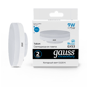 Gauss Лампа Elementary GX53 9W 680lm 6500K LED 83839