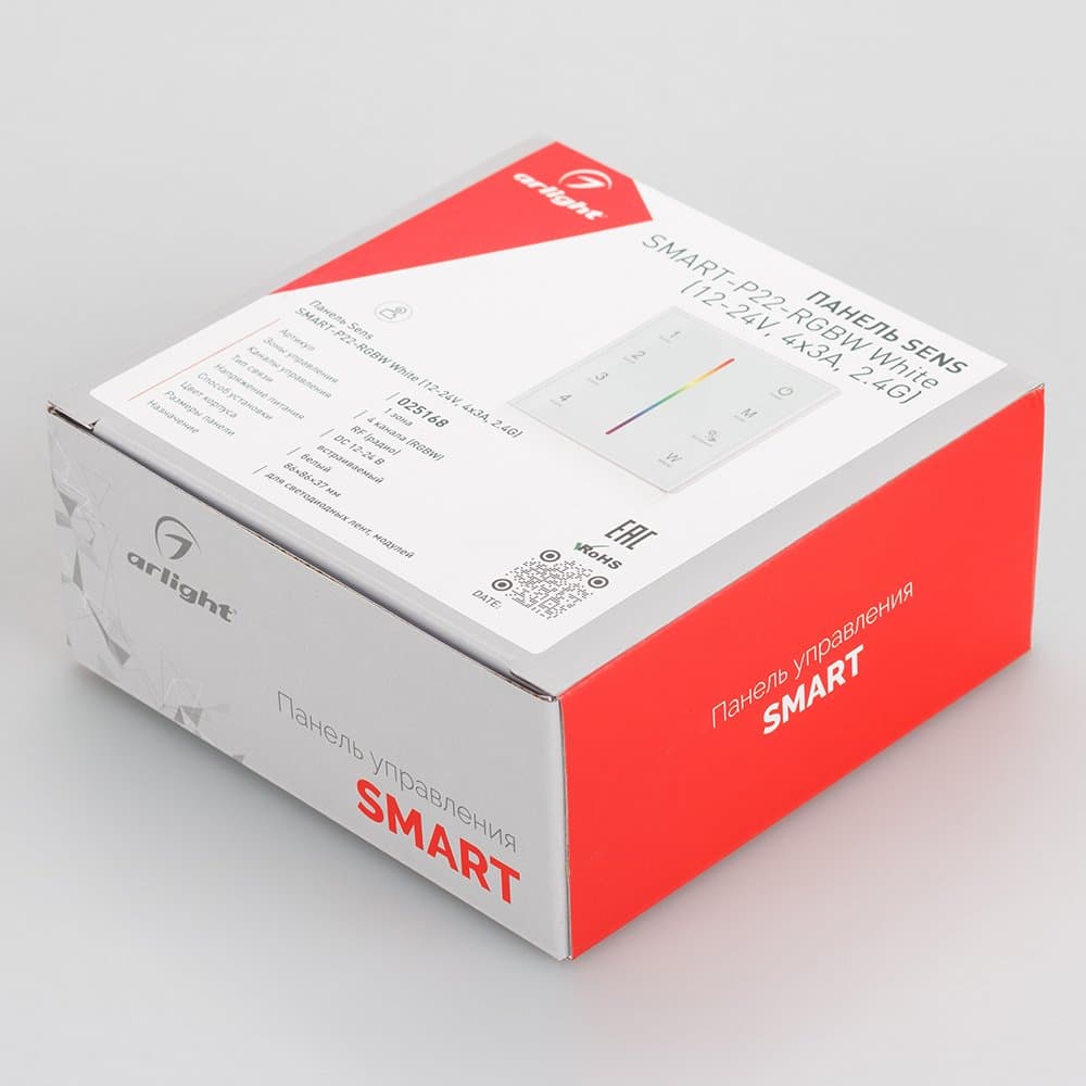 Arlight Панель Sens SMART-P22-RGBW White (12-24V, 4x3A, 2.4G) (IP20 Пластик, 5 лет) 025168 — миниатюра 2