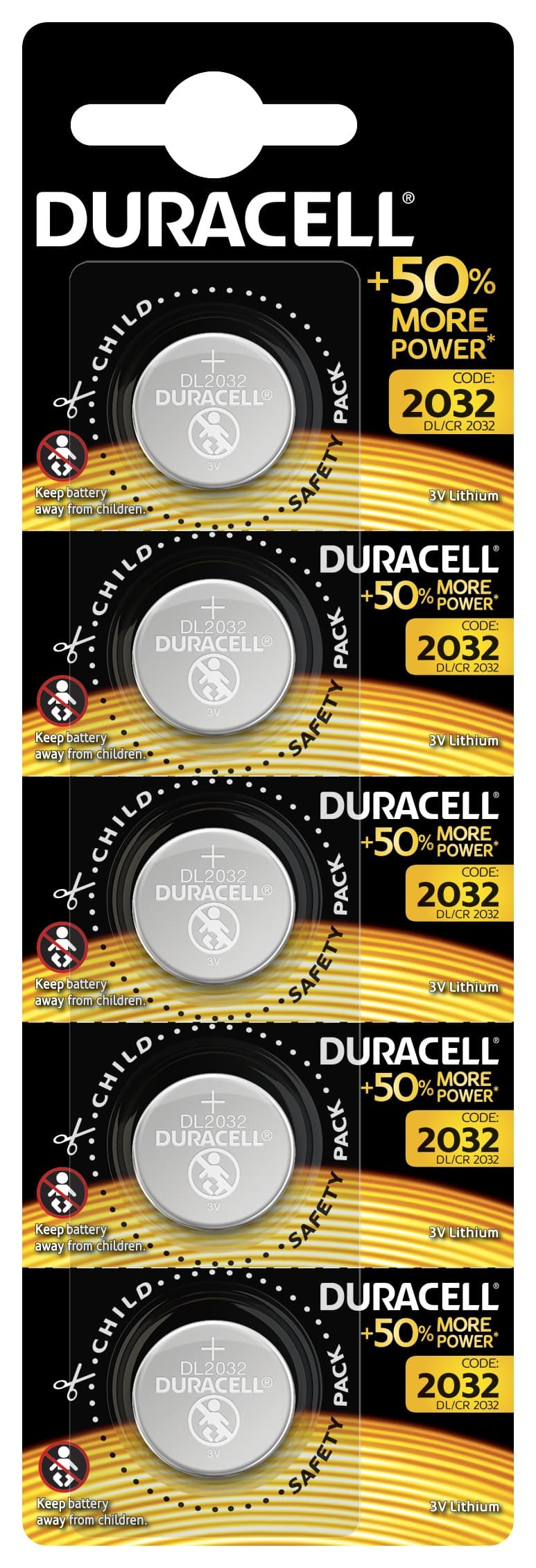 Duracell 5003552 Литиевые батарейки CR2032 5х1