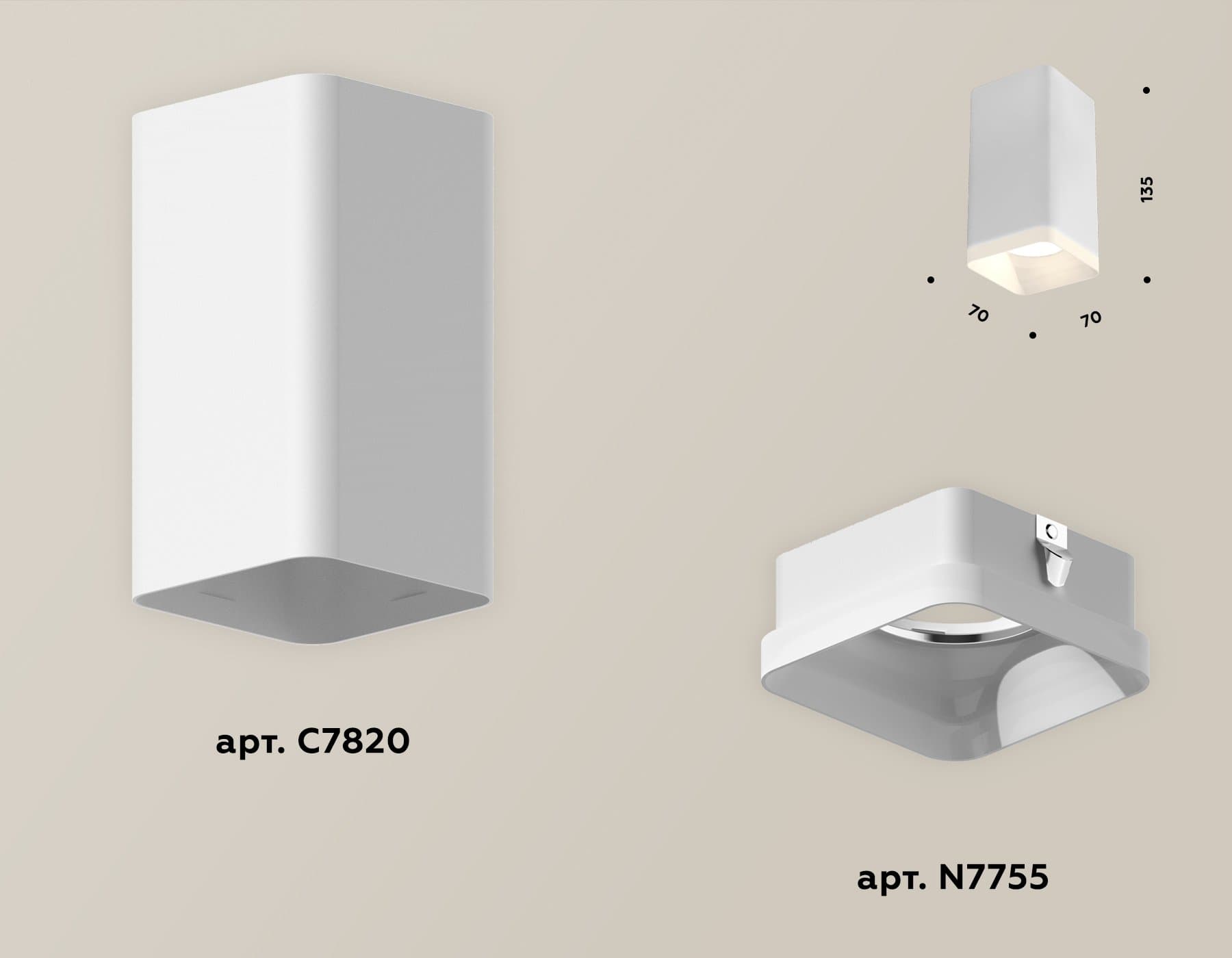 Ambrella Комплект накладного светильника с акрилом XS7820021 SWH/FR белый песок/белый матовый MR16 GU5.3 (C7820, N7755) — миниатюра 2
