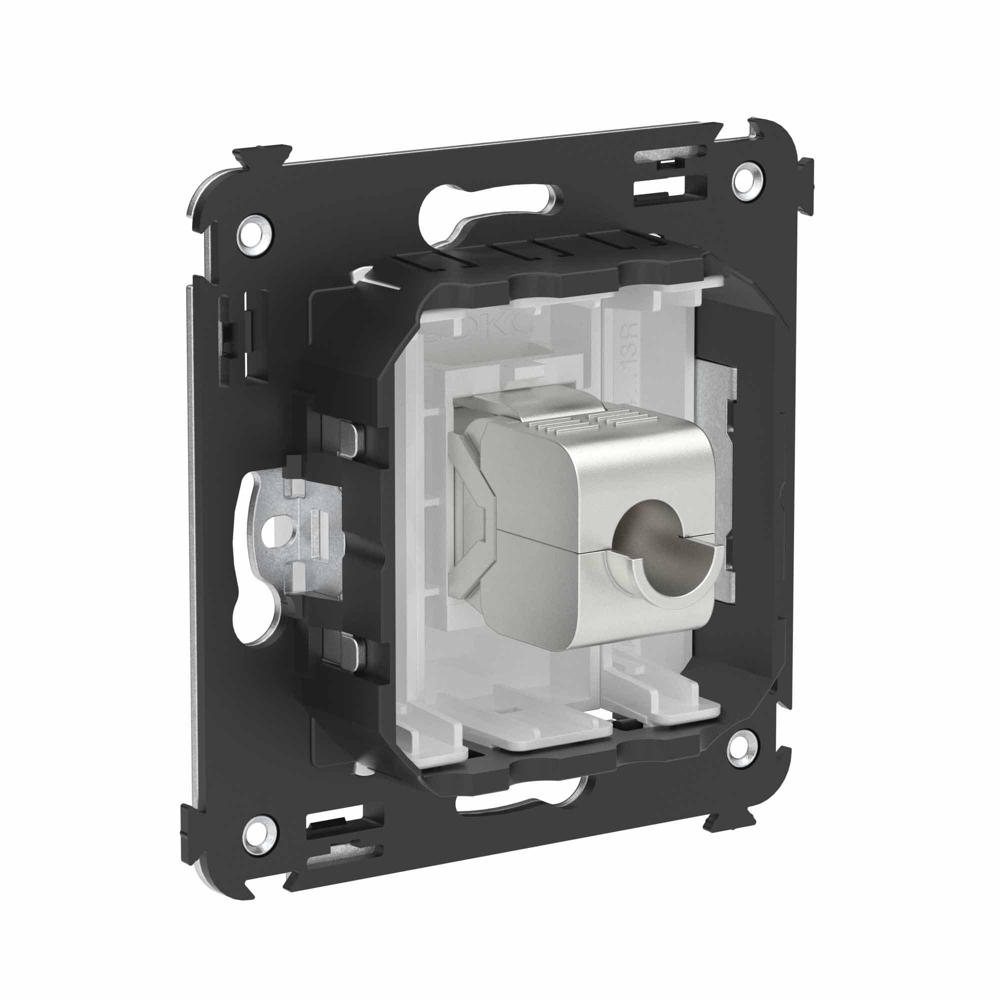 DKC Компьютерная розетка RJ-45 без шторки в стену, кат.6 одинарная экранированная, "Avanti", "Белое облако" — миниатюра 3