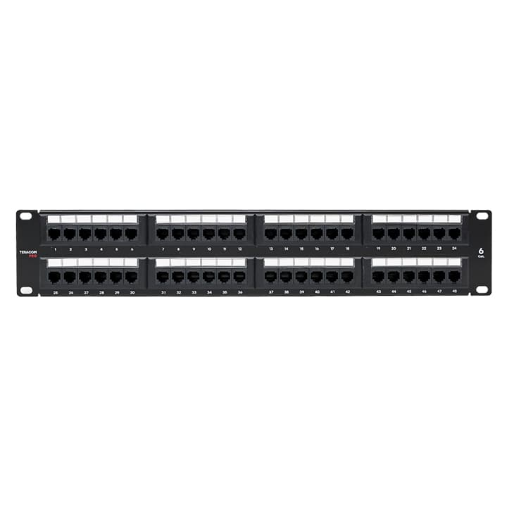 EKF TeraLINK PRO Патч-панель TeraLINK PRO 19'' Cat.6 2U неэкранированная UTP 48 портов RJ-45 Dual IDC — миниатюра 2