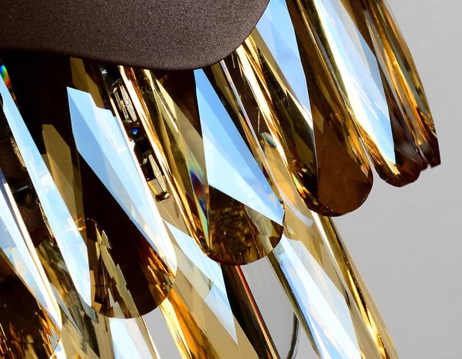 Ambrella Настенный светильник с хрусталем TR5091 CF/TI кофе/янтарь E14/2 max 40W 260*180*150 — миниатюра 3