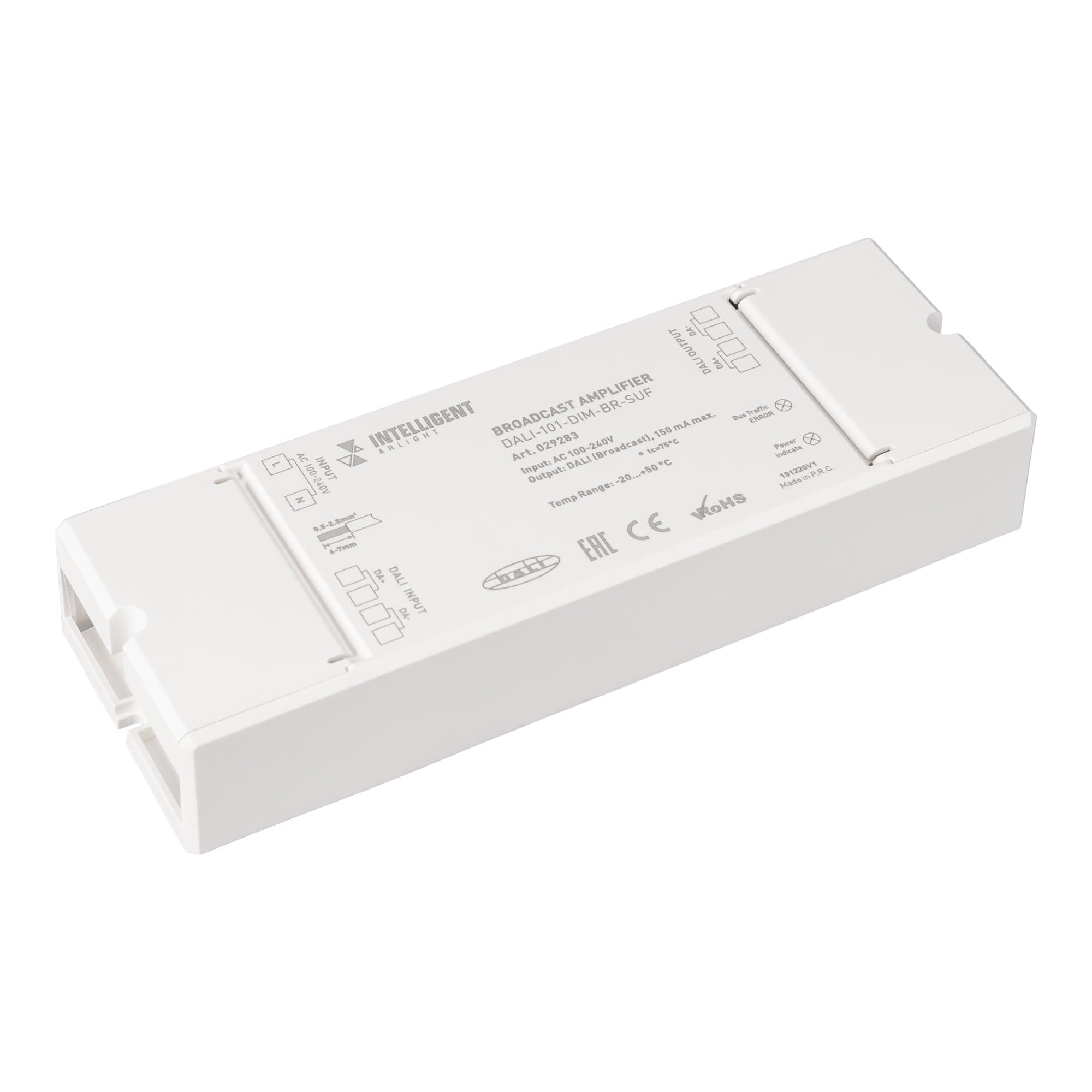 Arlight INTELLIGENT Усилитель DALI-101-DIM-BR-SUF (DALI bus, 230V) (INTELLIGENT -) 029283 — миниатюра 1