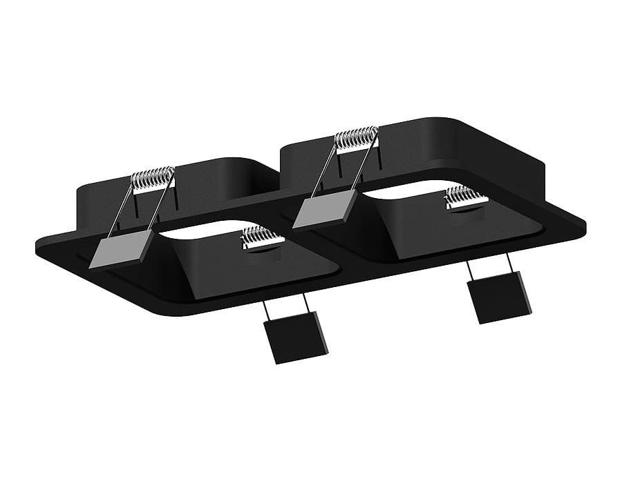 Ambrella Корпус светильника встраиваемый для насадок 70*70mm C7906 SBK черный песок 180*90*H32mm MR16 GU5.3 — миниатюра 1