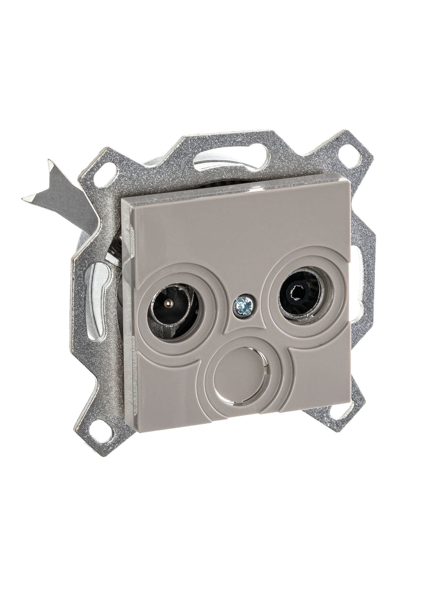 ABB EPJ Levit кофе макиато / белый Розетка TV-R, проходная, 7дБ, кофе макиато 2CHH083607A6018 — миниатюра 2