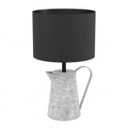 Eglo KENSAL Настольная лампа KENSAL, 1Х40W, E27, H435, Ø250, основание: Ø140, сталь/текстиль, черный/серый 43642